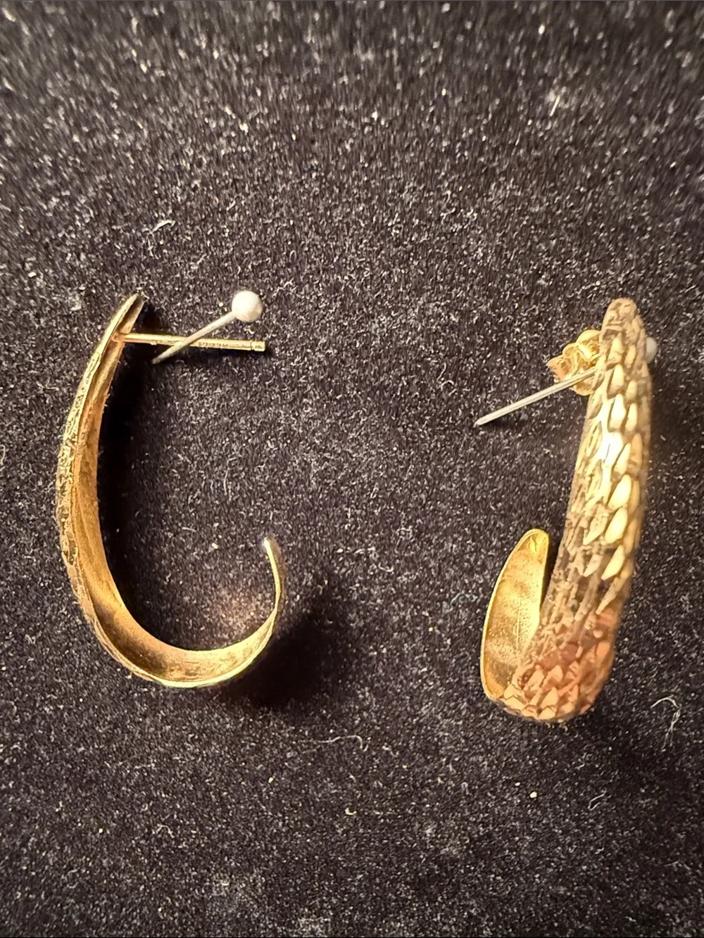 Hammered Gold Crescent Hoop Earrings for Women